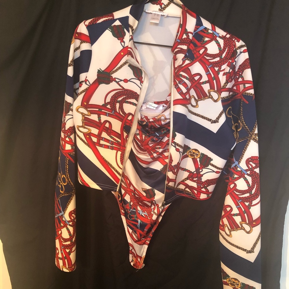 2 piece ladies jacket and tube top